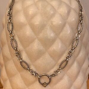 Barbara Bixby 18k & Sterling Silver Ornately Carved Necklace